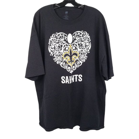 Hanes Other - New Orleans Saints NFL T Shirt Size 3XL Black Gold